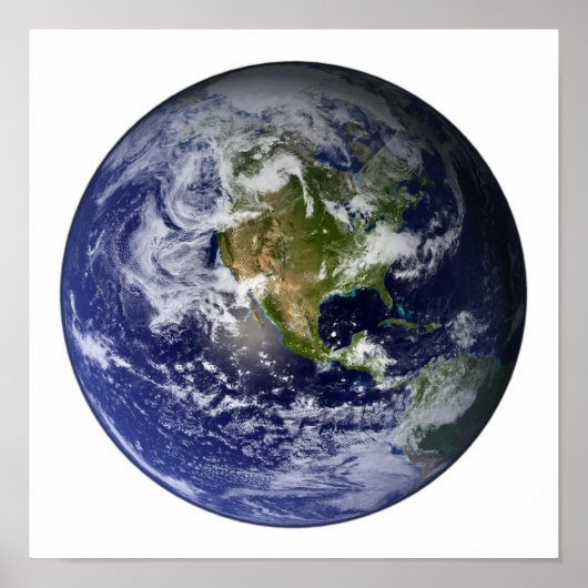 Volledige Aarde met Noord-Amerika Poster (Voorkant)