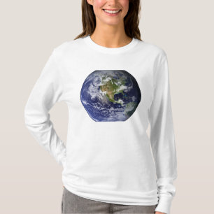 Volledige Aarde met Noord-Amerika T-shirt