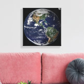 Volledige Aarde met Noord- en Zuid-Amerika Canvas Afdruk (Insitu (Woonkamer))