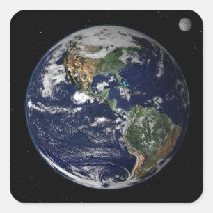 Volledige Aarde met Noord- en Zuid-Amerika Vierkante Sticker