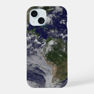 Volledige aarde met orkaan Irene aan de oostkust. iPhone 15 Case