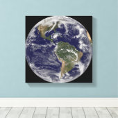 Volledige Aarde met orkaan Paloma Canvas Afdruk (Insitu (Houten vloer))