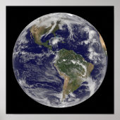 Volledige Aarde met orkaan Paloma Poster (Voorkant)