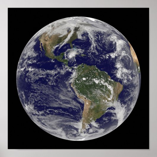 Volledige Aarde met orkaan Paloma Poster (Voorkant)