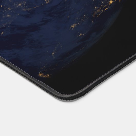 Volledige Aarde met stadslichten Bureaumat (Hoek)