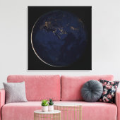 Volledige Aarde met stadslichten Canvas Afdruk (Insitu (Woonkamer))