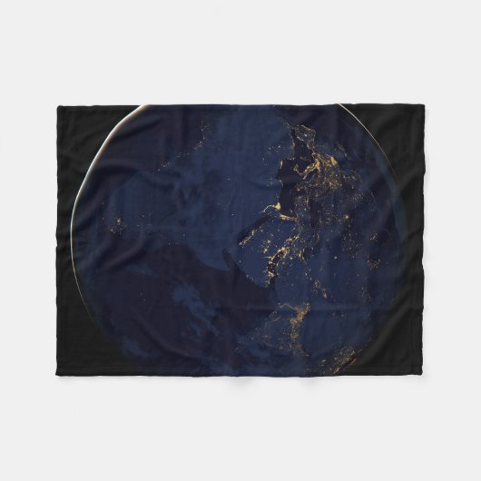 Volledige Aarde met stadslichten Fleece Deken (Voorkant (Horizontaal))