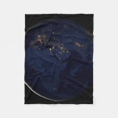 Volledige Aarde met stadslichten Fleece Deken (Voorkant)