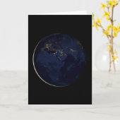 Volledige Aarde met stadslichten Kaart (Gele Bloem)