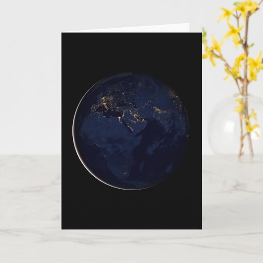 Volledige Aarde met stadslichten Kaart (Gele Bloem)