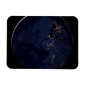 Volledige Aarde met stadslichten Magneet (Horizontaal)