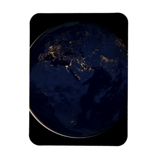 Volledige Aarde met stadslichten Magneet (Verticaal)