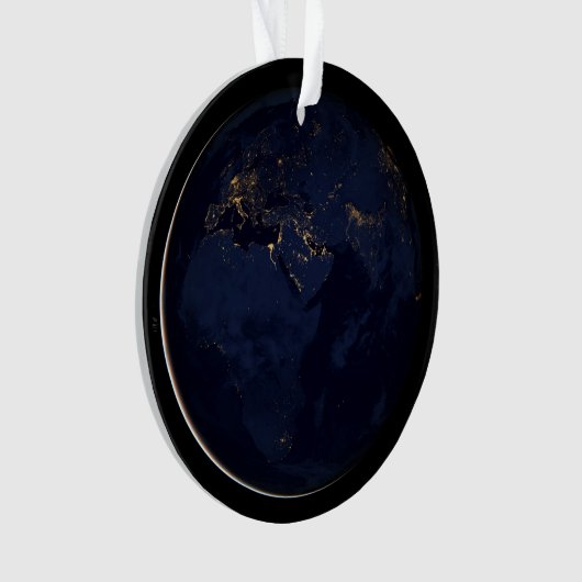 Volledige Aarde met stadslichten Ornament (voorkant)