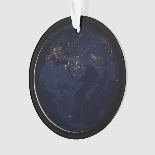 Volledige Aarde met stadslichten Ornament (voorkant)