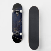 Volledige Aarde met stadslichten Persoonlijk Skateboard (Voorkant)