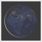 Volledige Aarde met stadslichten Sticker (Voorkant)