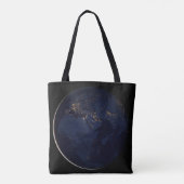 Volledige Aarde met stadslichten Tote Bag (Achterkant)