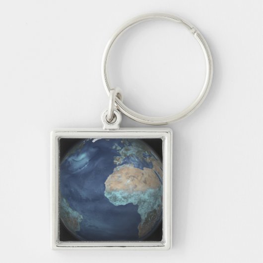Volledige Aarde met verdamping Sleutelhanger (Voorkant)