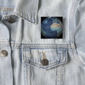 Volledige Aarde met verdamping Vierkante Button 5,1 Cm (In situ)