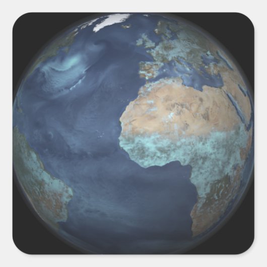 Volledige Aarde met verdamping Vierkante Sticker (Voorkant)