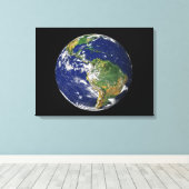 Volledige Aarde met Zuid-Amerika 2 Canvas Afdruk (Insitu (Houten vloer))