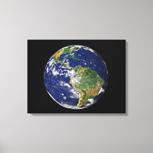 Volledige Aarde met Zuid-Amerika 2 Canvas Afdruk (Voorkant)