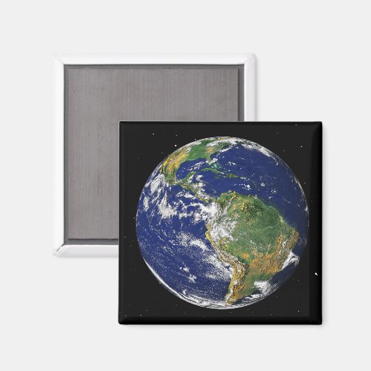 Volledige Aarde met Zuid-Amerika 2 Magneet (Voorkant / Achterkant)