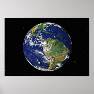 Volledige Aarde met Zuid-Amerika 2 Poster