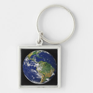 Volledige Aarde met Zuid-Amerika 2 Sleutelhanger
