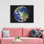 Volledige Aarde met Zuid-Amerika Canvas Afdruk (Insitu (Woonkamer))