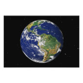 Volledige Aarde met Zuid-Amerika Foto Afdruk (Voorkant)