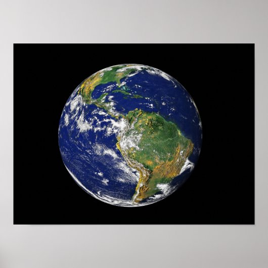 Volledige Aarde met Zuid-Amerika Poster (Voorkant)