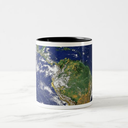 Volledige Aarde met Zuid-Amerika Tweekleurige Koffiemok (Center)