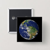 Volledige Aarde met Zuid-Amerika Vierkante Button 5,1 Cm (Voorkant /achterkant)