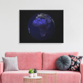 Volledige Aarde 's nachts met Afrika en Europa Canvas Afdruk (Insitu (Woonkamer))