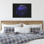 Volledige Aarde 's nachts met Afrika en Europa Canvas Afdruk (Insitu (Slaapkamer))