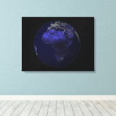 Volledige Aarde 's nachts met Afrika en Europa Canvas Afdruk (Insitu (Houten vloer))