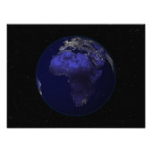 Volledige Aarde 's nachts met Afrika en Europa Foto Afdruk (Voorkant)