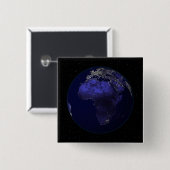 Volledige Aarde 's nachts met Afrika en Europa Vierkante Button 5,1 Cm (Voorkant /achterkant)