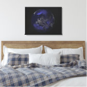 Volledige aarde 's nachts met stadslichten 3 canvas afdruk (Insitu (Slaapkamer))