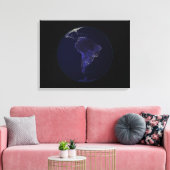 Volledige Aarde 's nachts met stadslichten 6 Canvas Afdruk (Insitu (Woonkamer))