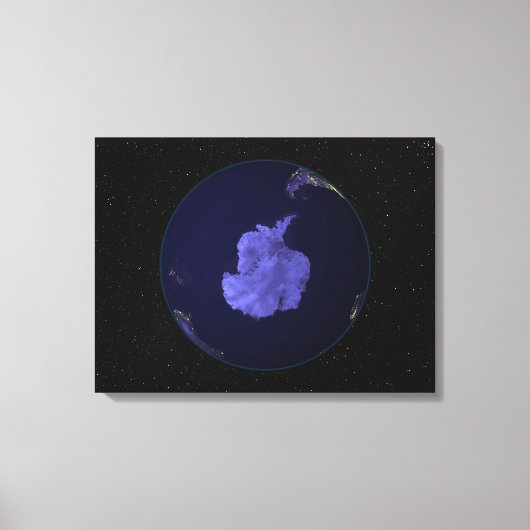 Volledige Aarde 's nachts met stadslichten 7 Canvas Afdruk (Voorkant)