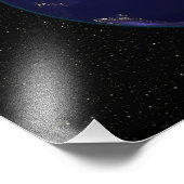 Volledige Aarde 's nachts met stadslichten 7 Foto Afdruk (Hoek)