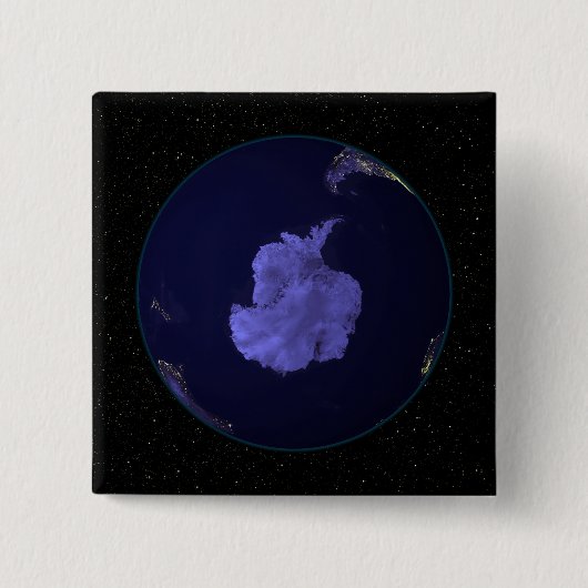 Volledige Aarde 's nachts met stadslichten 7 Vierkante Button 5,1 Cm (Voorkant)