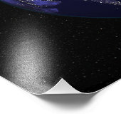 Volledige Aarde 's nachts met stadslichten Foto Afdruk (Hoek)