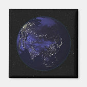 Volledige Aarde 's nachts met stadslichten Magneet (Voorkant)