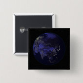 Volledige Aarde 's nachts met stadslichten Vierkante Button 5,1 Cm (Voorkant /achterkant)