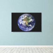 Volledige Aarde tonen Noord-Amerika 4 Canvas Afdruk (Insitu (Houten vloer))