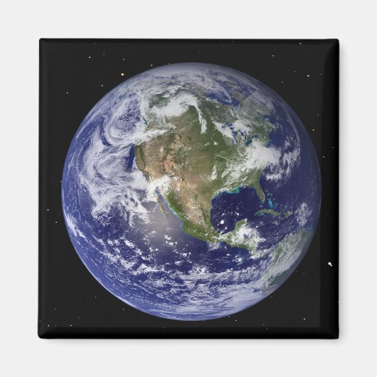 Volledige Aarde tonen Noord-Amerika 4 Magneet (Voorkant)