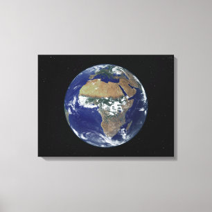 Volledige Aarde toont Afrika en Europa Canvas Afdruk